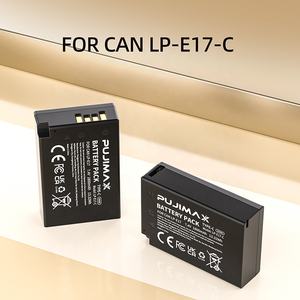 PUJIMAX 2個入り LP-E17 カメラバッテリー Canon T6i T6s 800D 8000D Kiss X8i用 7.4V 1800mAh USB C充電式リチウムイオンバッテリーパック - Product Image 2