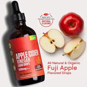 חומץ תפוחים תפוחים-נוזל acv טיפות מטהר טבעי ותמיכה אנטי דלקתיות כבד ומעי טהר תיוג פרטי תווית