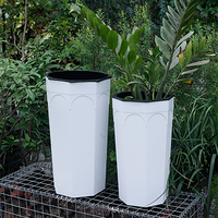 Pots de plantes en plastique en gros, texture blanche, grand pot de bonsaï, pot de fleurs de jardin