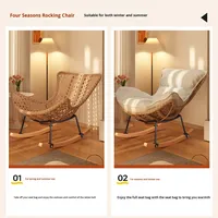 Fauteuil inclinable à bascule pour adultes - Fauteuil de salon en osier à un siège pour balcon, chambre à coucher, détente à domicile, canapé inclinable