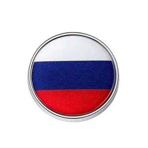 Emblema de la bandera nacional de Metal 3D, pegatinas para insignia, Reino Unido, Rusia, Francia, Italia, Suecia