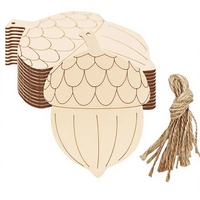 Pendentif en forme de cône de pin creux non traité en bois, pour bricolage, fête d'automne, Noël, artisanat