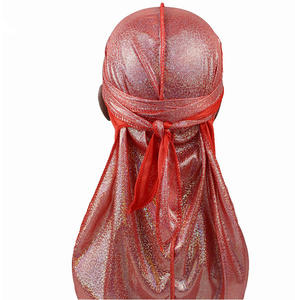 Chapeau de pirate à longue queue Chapeau turban soyeux élastique Brillant de haute qualité Pas cher Long <span class=keywords><strong>Durag</strong></span> pour hommes - Product Image 3