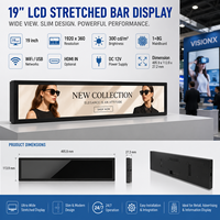 Pantalla LCD de Perfil Delgado con Barra Extensible, Pantalla Digital para Señalización con Amplio Ángulo de Visión para Supermercados, Restaurantes y Transporte