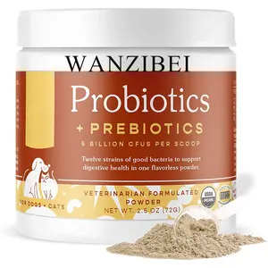 Probiotics-polvo Probiotico para perros y gatos, avanzada, máxima fuerza, Natural, 5 mil millones de CPUs por cuchara, OEM ODM, venta al por mayor