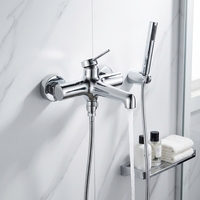 Robinet de douche mural en laiton massif Momali, mitigeur de baignoire à poignée unique pour système de baignoire et de douche