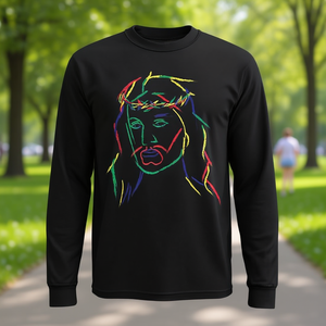 Image graphique abstraite de Jésus, débardeur cool et amusant, t-shirt à manches longues, produit promotionnel - Product Image 3