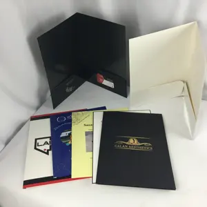 A4 Custom Print Paper File Folder Glossy Paper Presentation Document Folders With 2 Pocket