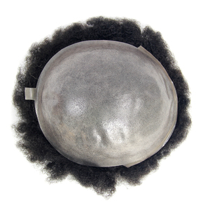 Afro pelo humano brasileño rizado tupé para pelo - Product Image 6