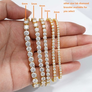 Charm Mujer Pulsera 14K Oro 4mm Moissanite Tenis Pulsera Uso diario Listo para enviar - Product Image 4
