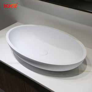 2025 nueva encimera de piedra de superficie sólida con escurridor <span class=keywords><strong>lavabo</strong></span> de baño de diseño moderno para hoteles y baños - Product Image 4