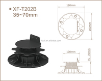Support de terrasse réglable en hauteur pour sous-couche de sol, pied en plastique XF-T202B 35-70 mm