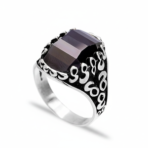 Onyx Stone Oval Shape <b>Men</b> <b>Ring</b> Jewelry Man Jewellery Wholesale Handcrafted Authentic 925 Sterling <b>Silver</b> <b>Men</b> <b>Ring</b> - Product Image 2