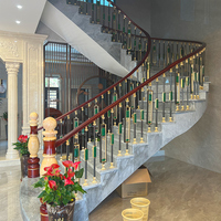 MEIXI Nouveau Design Luxe Léger en Alliage d'Aluminium, Main Courante d'Escalier DIY Courbe Rotative, Résistante à la Rouille, Style Chinois pour Maison et Villa