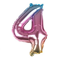 Ballon en aluminium à chiffres dégradés arc-en-ciel de 16 pouces (du 0 au 9) pour décoration murale de fête d'anniversaire