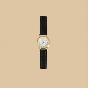 Reloj de Pulsera Clásico GBHW, Reloj de Cuarzo Negro con Oro Blanco, Caja de Acero Inoxidable de Lujo con Correa de Cuero, Reloj de Moda - Product Image 6