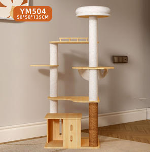 Árvore para Gatos de Chão ao Teto em MDF <span class=keywords><strong>2026</strong></span>, Plataforma de Salto, Estrutura de Escalada para Gatos, Casa para Animais de Estimação, Torre de Madeira com Sisal - Product Image 3