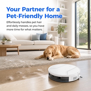 PV6 Robot Vacuum Cleaner with 3-in-1 <b>Mop</b> & Vac, App Control, Slim Design, Strong Suction for Pet Hair & Home Cleaning - Product Image 4