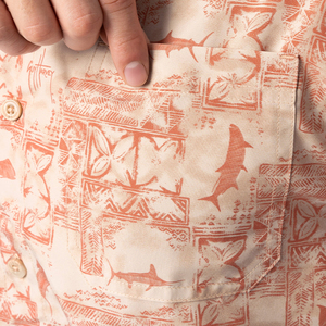 Áo sơ mi câu cá tay ngắn cài nút in thiết kế OEM, chất liệu 93% nylon 97% spandex, có logo - Product Image 5