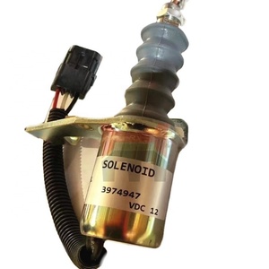 โซลินอยด์วาล์ว 3974947 12VDC สำหรับควบคุมการหยุดเครื่องยนต์รถขุด - Product Image 1