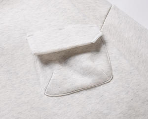 H5545 Fabricant de vêtements en gros, sweats à capuche gris oversize personnalisés avec plusieurs poches et col boutonné - Product Image 5