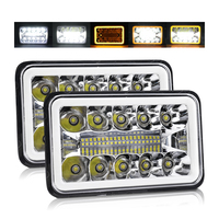IP68 DOT Super Bright Auto Partsangel eyes Amber Rectangular Wholesale Truck 4X6 LED Headlight
