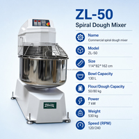 Amasadora Espiral Industrial de 50 kg, Mezcladora de Masa Comercial, Máquina para Amasar Masa para Panadería, Equipo para Hacer Pan, Pizza y Pasteles