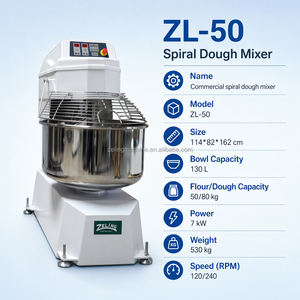 Mélangeur spiral industriel 50 kg, pétrin commercial <span class=keywords><strong>pour</strong></span> boulangerie, <span class=keywords><strong>machine</strong></span> <span class=keywords><strong>à</strong></span> pétrir la pâte <span class=keywords><strong>pour</strong></span> la fabrication de <span class=keywords><strong>pain</strong></span>, de pizza et de gâteaux - Product Image 1