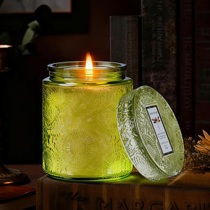 Bougie artisanale en cire <span class=keywords><strong>de</strong></span> soja sans fumée, motif moderne en verre, pour l'aromathérapie, ornement décoratif, cadeau idéal pour les fêtes, Pâques, Diwali - Product Image 3