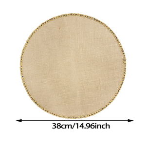 Mantel Individual de lujo, mantel redondo, plato de cena, mantel Individual de yute, manteles individuales de Palma de <span class=keywords><strong>Iraca</strong></span>, artículo decorativo para el hogar con borlas - Product Image 3