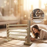 Jouets en bois : Bâton de saut pour lapin en bois, détachable et réglable en hauteur, jouets animaux en bois
