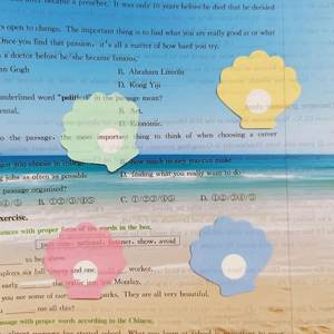 Shell-Shaped <b>Memo</b> <b>Pad</b> Cute Ocean Beach Self-Adhesive Sticky Notes Bright Colors Back-to-School Essentials for Office Study - Product Image 5