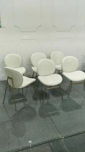 <span class=keywords><strong>Chaise</strong></span> d'extérieur en <span class=keywords><strong>velours</strong></span> blanc, mobilier de salle à manger moderne avec coccinelle - Product Image 5