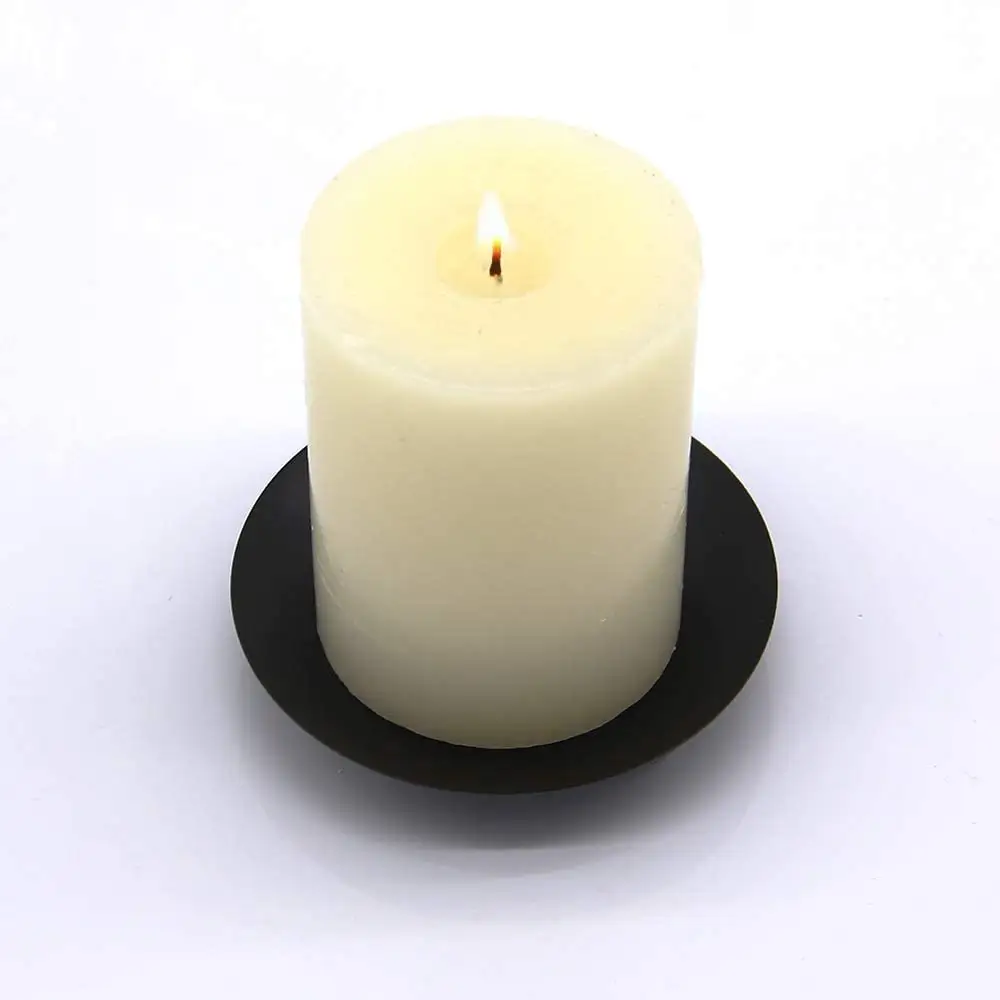 Lilin Beraroma Lilin Hitam Langsung dari Pabrik Piring Besi Piring Tempat Lilin Tealight Pilar Piring