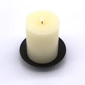 공장 직접 왁스 향기로운 양초 검은 촛대 철 접시 플레이트 기둥 Tealight 캔들 홀더 플레이트