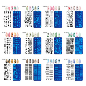 Nouvelle plaque de transfert d'images en acier inoxydable pour nail art, outils de manucure avec motifs cœur, feuille, peau de serpent, papillon - Product Image 2