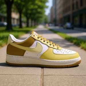 Scarpe Casual da Uomo Nike Air Force 1 Low Giallo Bronzato in Vera Pelle con Lacci Punta Tonda per Tutte le Stagioni Stile Camminata Autentico FZ - Product Image 2