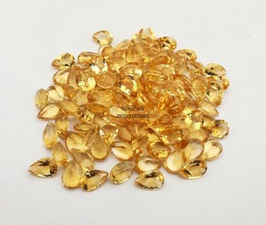 ลูกแพร์พลอยซิทรีนธรรมชาติขนาด6x8มม. ลูกปัดลูกแพร์แบบเหลี่ยมเพชรพลอยอินเดียสำหรับทำเครื่องประดับหินซิทรินแบบปรับเทียบได้จากผู้ค้าส่ง - Product Image 6