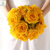 Hoge Kwaliteit Kunstzijde Real Touch Rose Bloemen Boeket Latex Gecoat Faux Wedding Party Verjaardag Decoratieve Bloem Showroom