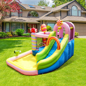 Gelukkig Lion Snoep Kleine Grappige Opblaasbare Bouncer Kasteel Opblaasbare Water Slide Met Springen Huis Voor Kid 'S Gift - Product Image 4