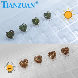 8*8 מ "מ צורה לב תרנגול הודו diaspore gibbsite zultanites צהוב צבע צבע שינוי צבע ירוק מעוקב - Product Image 3