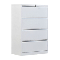 Moderno archivador lateral de almacenamiento de metal pequeño de 4 cajones para oficina, hogar, hotel, gimnasio, escuela, uso en apartamento