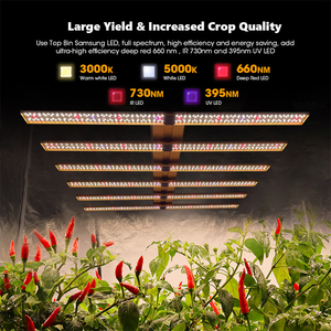 ไฟปลูกต้นไม้ LED แบบหรี่แสงได้ 4 ช่องมาตรฐาน EU/US กำลังไฟ 510 วัตต์ <span class=keywords><strong>6</strong></span> บาร์ 2.7μmol/<span class=keywords><strong>J</strong></span> ขนาด 4*4 ฟุต ขายส่งจากโรงงาน - Product Image 5