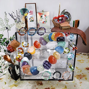 Pulsera de Moda Europea y Americana, Brazaletes Vintage de Ágata de Colores Mezclados, Rojo y Negro de Ensueño, Joyería Popular para Fiestas - Product Image 2