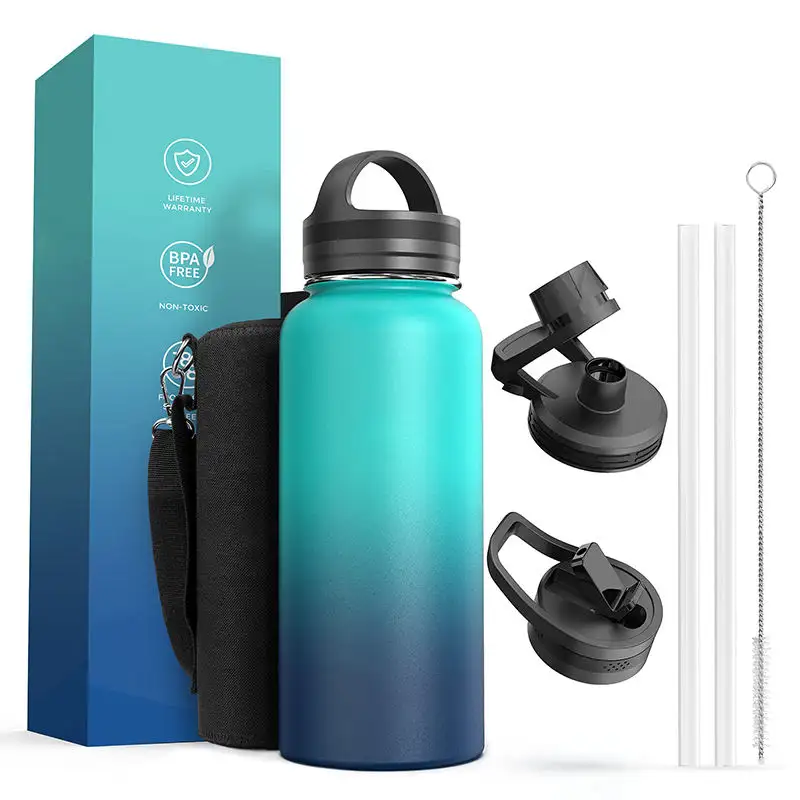 Double Wall Thermos Bottle Vacuum Flask 1l Metal Stainless Steel Insulated Portable Travel stainless steel water bottle