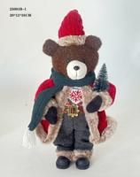 Ours de Noël debout de 12 pouces (rouge / gris / noir)