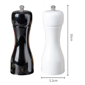 Moulin à sel et poivre manuel en bois, avec bouteille en verre et base en bois de caoutchouc, pour assaisonnement domestique - Product Image 3