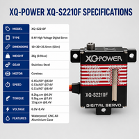 Servomoteur numérique sans noyau étanche ultra-mince 10 mm XQ-S2210F 11 kg avec engrenage en acier inoxydable pour avion RC et planeur 8,4 V XQ-POWER
