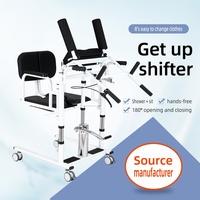 Transfert de patient du lit aux chaises - Chaise de transfert hydraulique avec fonction toilette pour personnes à mobilité réduite
