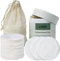 Discos Desmaquillantes Reutilizables con Logotipo Personalizado, 2 Capas de Bambú y Algodón, Lavables, con Bolsa de Lavandería y Caja de Almacenamiento, Venta al Por Mayor